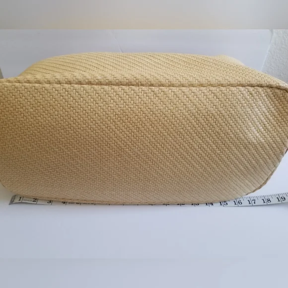 NWT - Alexander McQueen Large Leather Raffia Bow Bag Natural Tan - Picture 14 of 16